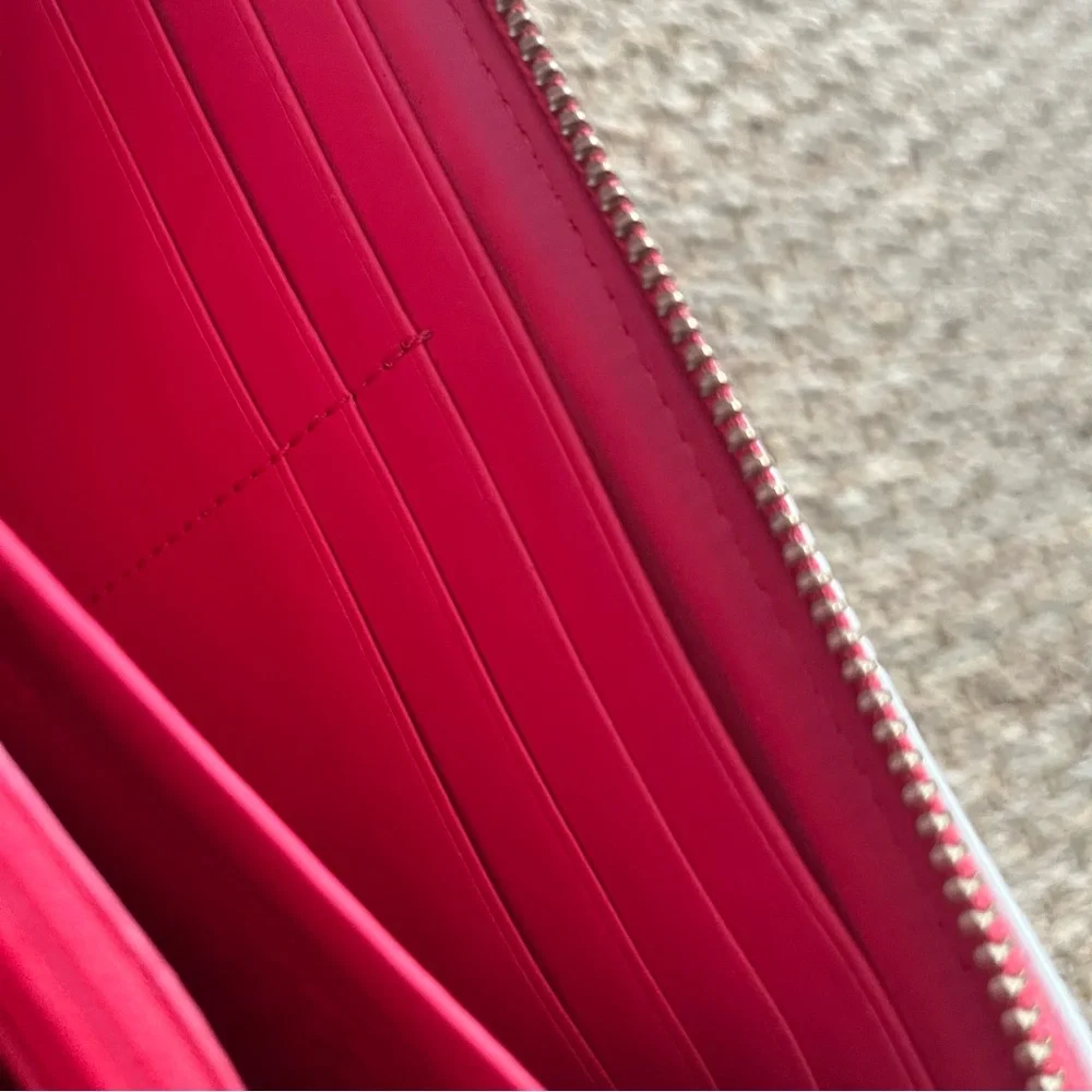 Kate Spade Poppy Pink and White Tasselled Leather Clutch - Picture 11 of 13